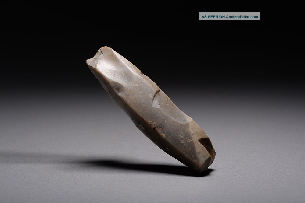 Ancient Scandinavian Stone Age Neolithic Polished Flint Gouge Tool - 4100 Bc Neolithic & Paleolithic photo