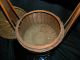 Early Antique Hand Woven Brown Wicker Basket From Floyd Buckley Estate Primitives photo 2