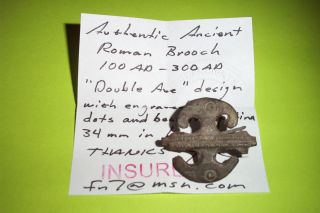 Rare Ancient Roman Double Axe Brooch Tool Old Jewelry Artifact Antiquity Antique photo