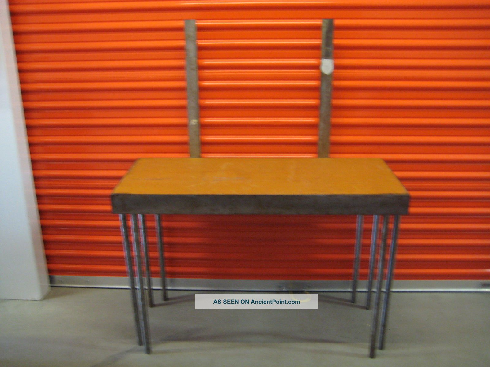 Modern Industrial Steel Desk With Mirror Mounts Post-1950 photo
