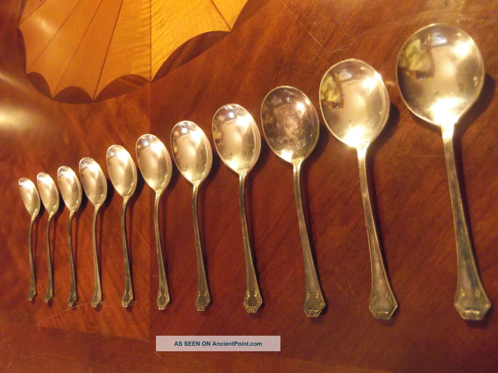 Antique Reed & Barton Soup/gumbo Spoons,  Set O 12,  1930 ' S Vintage? Silverplate. Flatware & Silverware photo