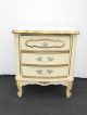 Vintage French Provincial Off White & Gold Gilt Nightstand W Brass Hardware Post-1950 photo 1