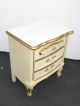 Vintage French Provincial Off White & Gold Gilt Nightstand W Brass Hardware Post-1950 photo 3