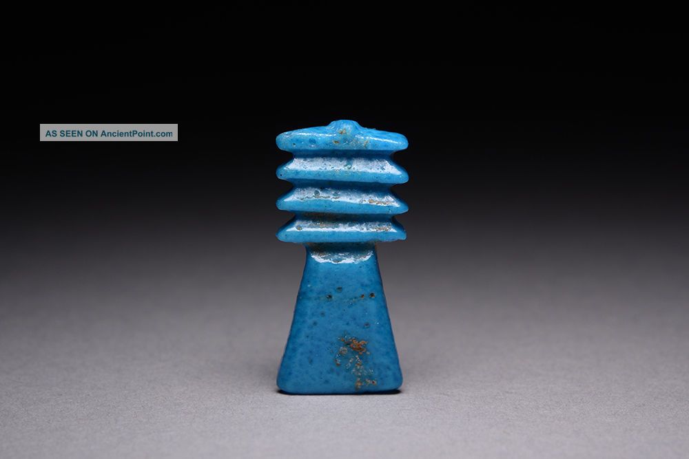 Ancient Egyptian Faience Djed Pillar Amulet - 1550 Bc Egyptian photo