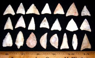 (22) Neolithic Quartz Points,  Tools,  Collectible Prehistoric African Arrowheads photo