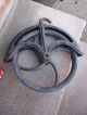 Antique Primitive Cast Iron Wheel Well Pulley Old Industrial Farm Barn Tool Primitives photo 4