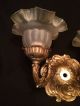 Art Deco Bathroom Antique Gold Wall Sconce Glass Tulip Lamp Shade 1 Chandeliers, Fixtures, Sconces photo 1