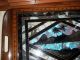 Vint Art Deco Inlaid Wood Tray Palm Trees Blue Morpho Butterfly Wing Pattern Trays photo 3