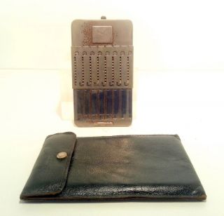 Vintage Tasco Metal Pocket Arithometer Calculator With Snap Case Math photo