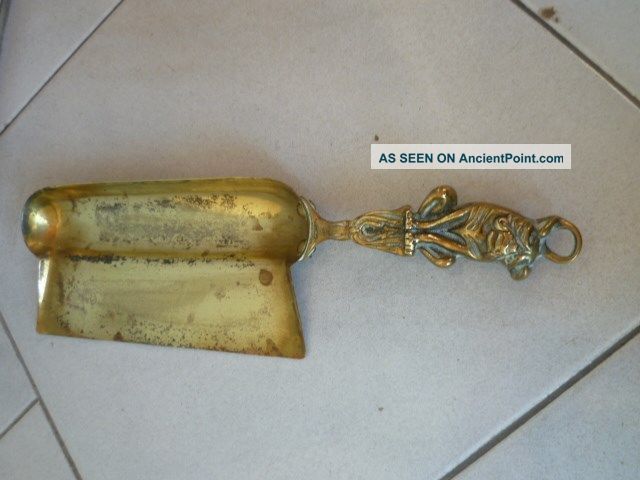 Antique French Solid Brass Silent Butler W/ Animal Handle Metalware photo