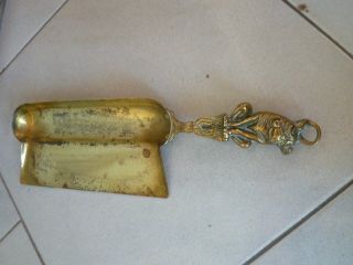 Antique French Solid Brass Silent Butler W/ Animal Handle photo
