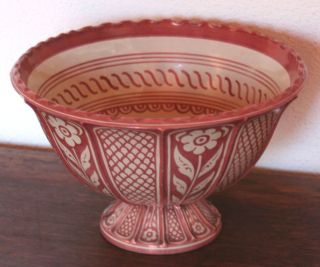 Antique Hispano Moresque Copper Lustre Ceramic Bowl 17th C.  Or Early 18th C. photo