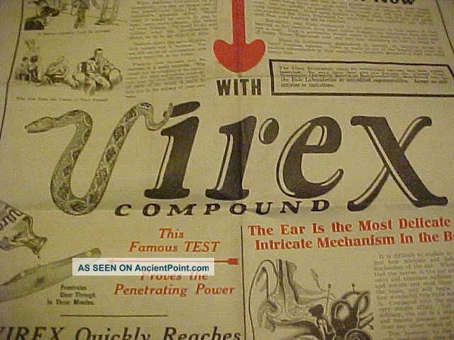 Antique Medicine Quack Remedy Brochure Virex Compound For Deaf Rattlesnake Oil Quack Medicine photo