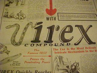 Antique Medicine Quack Remedy Brochure Virex Compound For Deaf Rattlesnake Oil photo