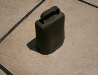 Vintage Old Primitive Cow Cattle Farm Metal Bell Hand Wrought Rivets Collectible photo