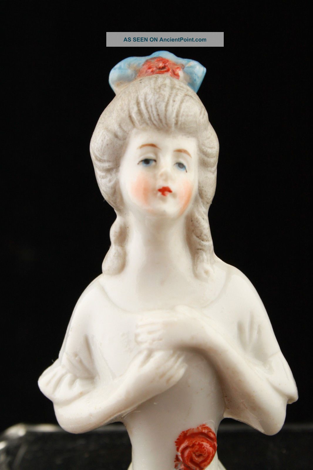 Antique Porcelain German Half Doll Figurine Pompadour Marie Antoinette 15506 Pin Cushions photo