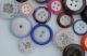 125+ Shabby Primitive China Button Mix Of Color Size Shape All Sew Thru Buttons photo 6