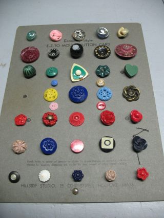Antique Buttons (39) Count Mixed Materials photo
