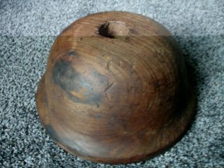 Vintage Wood Hat Maker Form Millinery Wooden Unusual Derby Style Primitive photo