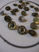 Antique Buttons - 21 Different Steel Diminutives Wire Shank Buttons photo 1