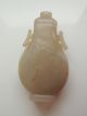 Rare Chinese “four Birds And Flowers” Jade Bottle With Cap Chinese photo 4