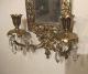 Big Vintage Orante Figural Brass Crystal Wall Mount Mirror Candle Holder Sconce Mirrors photo 1
