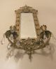 Big Vintage Orante Figural Brass Crystal Wall Mount Mirror Candle Holder Sconce Mirrors photo 3