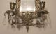 Big Vintage Orante Figural Brass Crystal Wall Mount Mirror Candle Holder Sconce Mirrors photo 4