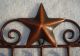 Rustic Early American Country Barn Star Key Hanger Holder Aged Copper 5 Hooks Hooks & Brackets photo 2
