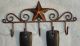 Rustic Early American Country Barn Star Key Hanger Holder Aged Copper 5 Hooks Hooks & Brackets photo 3