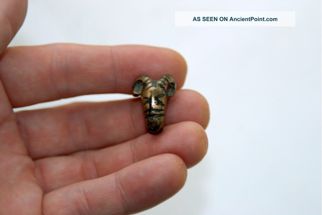 Celtic Bronze Ram ' S Head Suitable As Pendant British photo