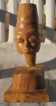 Vintage African Sculpture Head With Hat/turban 5.  5 