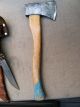 Antique Native American Indian H/made Knife Axe W/leather Scabbard Sheath Sign Native American photo 4