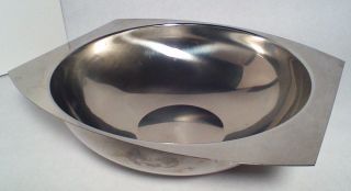Vintage Danish Modern Style Stainless Steel Serving Bowl Made Sweden photo