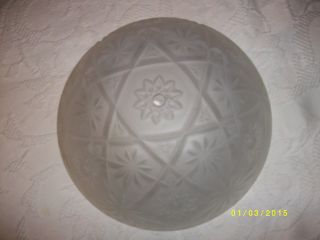 Vintage Glass Ceiling Light Fixture Shade Star Pattern Clear And Frosted Light photo