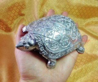 476g.  Wealthy Healthy Amulet Magic Lek Namphi Ore Powder Yantra Turtle Statue photo