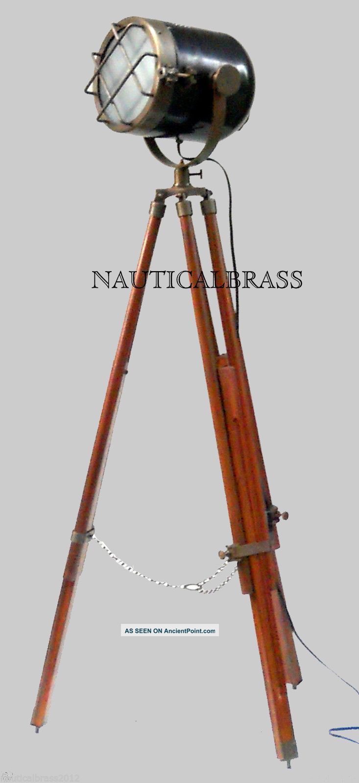 Antique Designer Marine Floor Search Light With Tripod Collectible Theater Lamps Telescopes photo