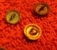 Set Of 5 Antique Brass And Enamel Painted Buttons Matching Roses Early Buttons Buttons photo 4