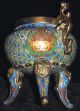 Chinese Cloisonne Gilt Incense Burner Censer Vase Dragon - 20th C.  11 