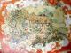 French Country Hand Painted Country House Floral Edge Paper Mache Tole Tray Toleware photo 2