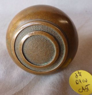 Door Knob Old Patina Brass Very Deco Single Door Knob With Spindle 2 1/4 