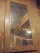 Large Antique Rustic Oak Mission Arts & Crafts Wood Frame Mirror Mirrors photo 2