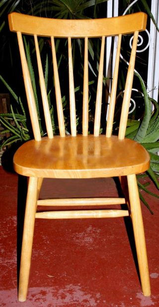 Vintage Mid Century Danish Modern Paul Mccobb Style Oak Wood Windsor Side Chair photo