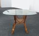 Vintage Bamboo Dining Table Rattan & Wicker Base W/ Square Glass Top W Cane. Post-1950 photo 3