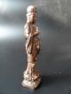 Finely Crafted Chinese Natural Wood Carved Guanyin Statue Kwan-yin photo 1