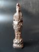 Finely Crafted Chinese Natural Wood Carved Guanyin Statue Kwan-yin photo 2