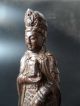 Finely Crafted Chinese Natural Wood Carved Guanyin Statue Kwan-yin photo 4