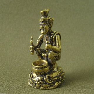 Lp Rusri Bodya Hermit Guru Knowledge Lucky Healthy Sacred Charm Thai Amulet photo