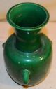 Chinese Dragon Or Forest Green Glazed Pottery Vase,  Three Handled Vases photo 2