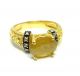 Rose Cut Diamond & Yellow Sapphire Gold Plated Vintage Look Jewelry Ring Size 7 Islamic photo 1